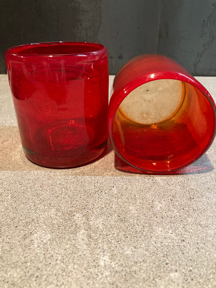 11oz Ruby Red Handblown Glass