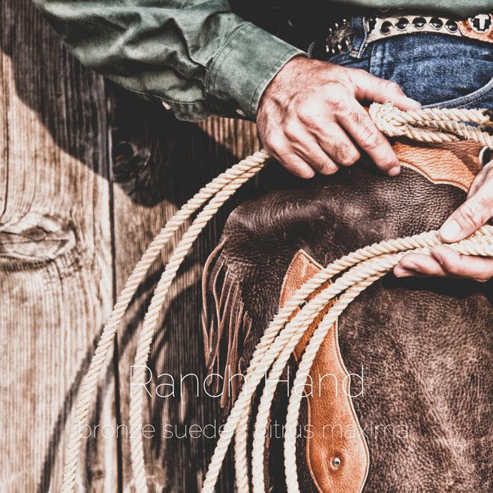 Ranch Hand : bronze suede + citrus maxima